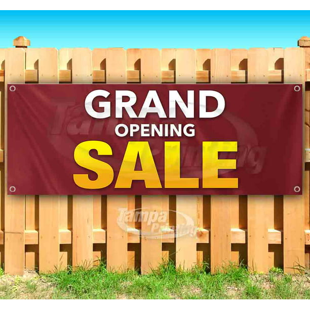 Flag, Advertising New Grand Opening 13 oz Heavy Duty Vinyl Banner Sign with Metal Grommets Many Sizes Available Store 